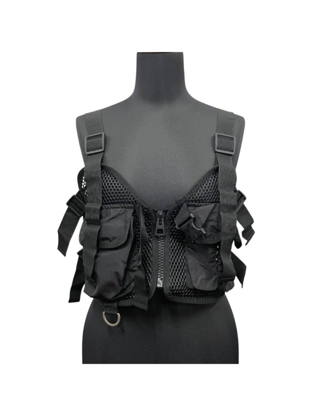 Dior Mesh Vest Sleeveless Top Bustier Logo Black S